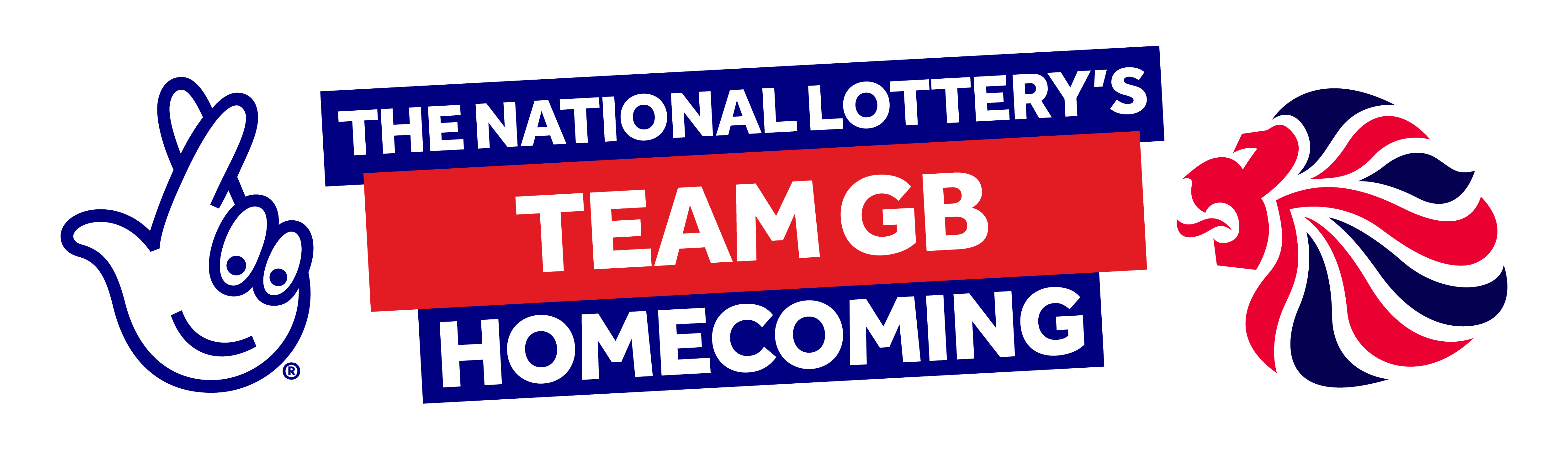 National Lottery logo with text 'The national lottery's team GB homecoming' and logos of Team GB and ParalympicsGB.